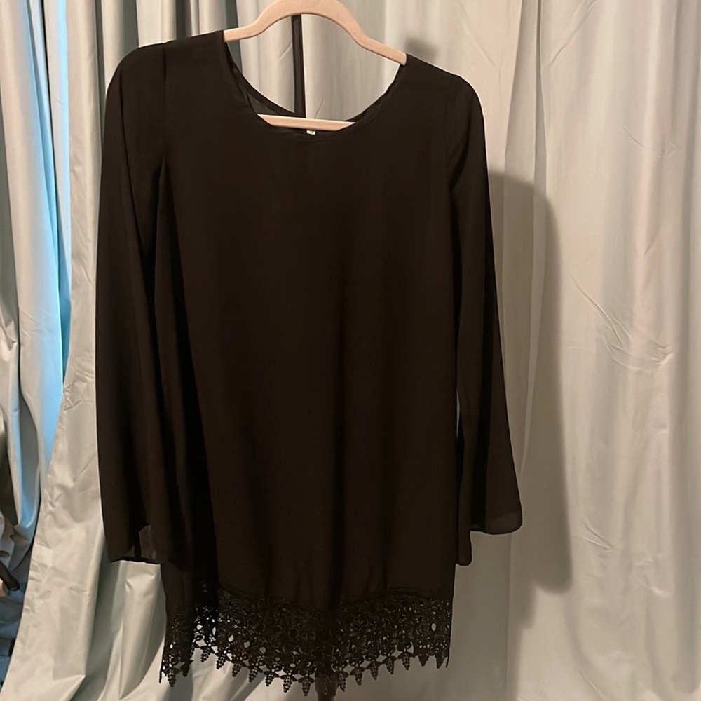 Long sleeve black dress